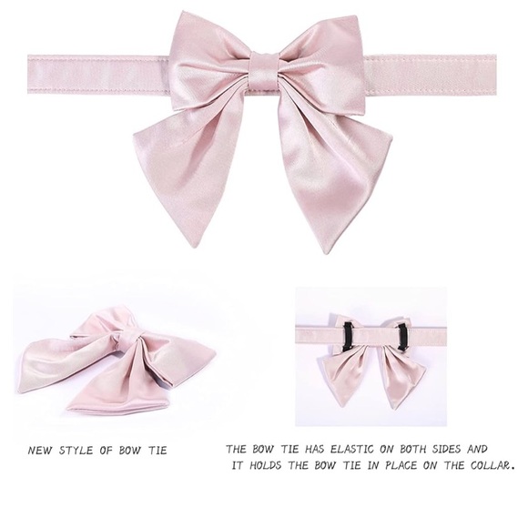 Pink Lionet Dog Bowtie (Detachable) Collar - Picture 4 of 6